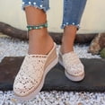 thumbnail image 6 of Xdegoge Mules for Women Closed Toe Lace Crochet Mesh Upper Wedge Platform Slides Summer Casual Walking Lightweight Breathable Outdoor Travel Fashionable Footwear, 6 of 9