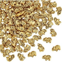 1 Set About 100Pcs Elephant Beads Metal Spacer Beads Lucky Beads Antique Golden Loose Spacer Beads Animal Beads Alloy Beads Tibetan Style Beads for Jewelry Making Bracelet Necklaces DIY Crafts