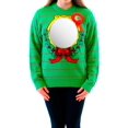 thumbnail image 1 of Mirror Ugliest Sweater Award Green Ugly Christmas Sweater (Adult Large), 1 of 4