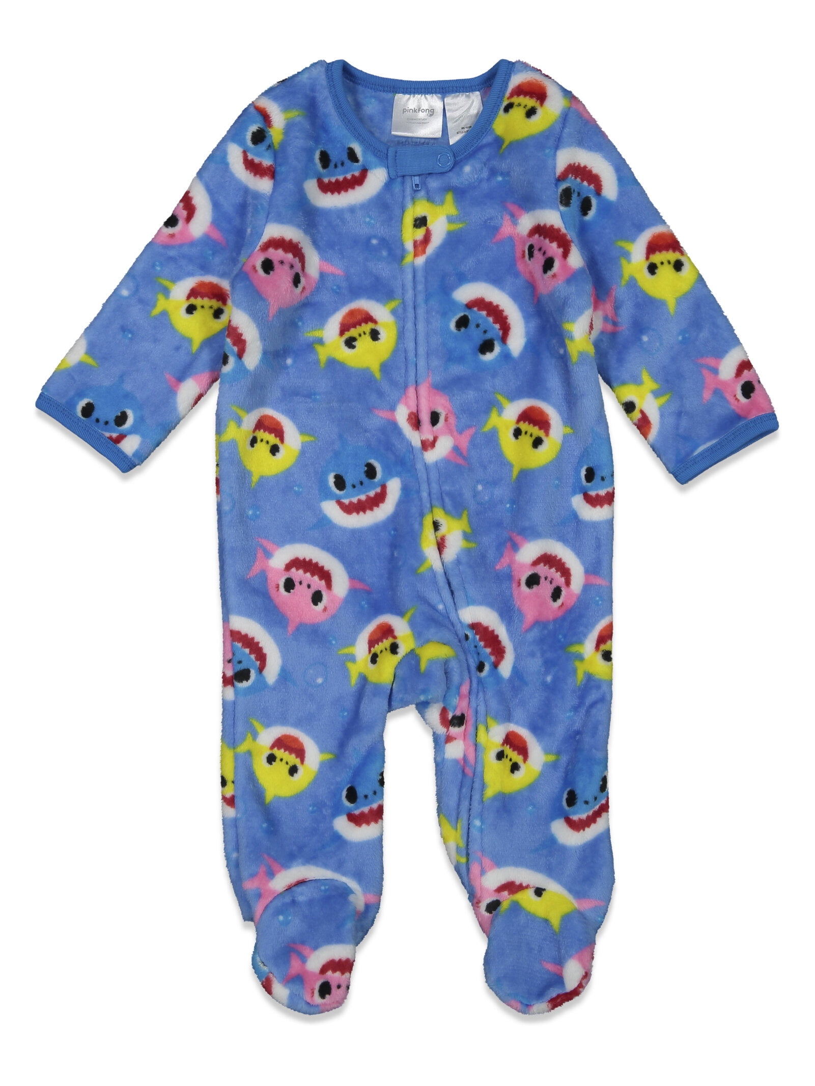 Pinkfong Baby Shark Newborn Baby Boys Fleece Zip Up Coverall Woobie