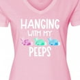 thumbnail image 4 of Inktastic Easter Hanging with My Peeps Pastel Bunnies Women's V-Neck T-Shirt, 4 of 5