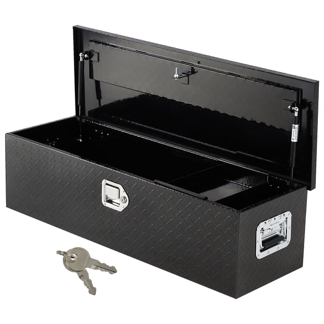 AKDSteel Heavy Duty Aluminum Truck Bed Tool Box, Waterproof Storage Chest with Sliding Shelf for Pickup, RV, or Trailer