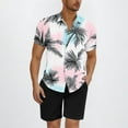 thumbnail image 2 of Stamzod Men Short Sets Outfits 2 Piece Fashion Tropical Printed Summer Short Sleeve Hawaiian Shirts and Shorts Sets Vacation Beach Sweatsuits for Men Black B L, 2 of 5