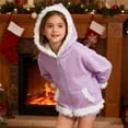 thumbnail image 5 of WOYY Little Girls Fleece Hooded Jacket Winter Warm Zip Up Coat Outerwear, Sizes 6-7, 5 of 7