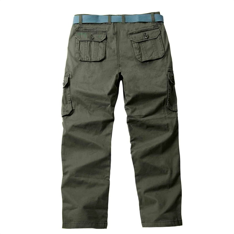 ZQUUVOU Mens Cargo Pants Jogger Casual Solid Color Cargo Zipper