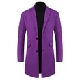 thumbnail image 5 of INSPIRE CHIC Winter Coat for Men's Notched Collar Single Breasted Long Trench Coats, 5 of 5