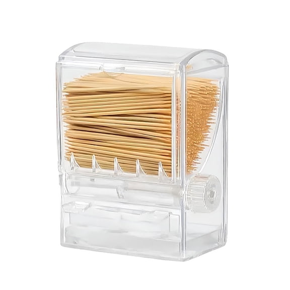 Clear Automatic Toothpick Dispenser with Large Capacity for Home and Restaurant Use - Sanitary Toothpick Holder with Easy Access Design