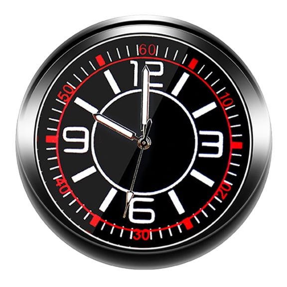 Minkissy Car Interior Clock Set with Night Glow, Electronic Black Square Compact Design, Stylish Auto Accessory