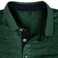 thumbnail image 5 of Men's Top Autumn and Winter Solid Color Lapel Long Sleeve Button Neck Striped Oversized T Shirt Polyester Spandex Lightweight for Working Out, 5 of 5