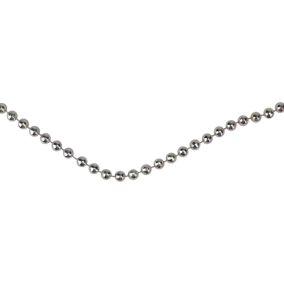 Northlight Metallic Beaded Commercial Christmas Garland - 66' x .15" - Silver - Unlit