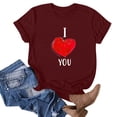 thumbnail image 2 of Mother's Day Shirts Women Casual Mom Short Sleeve Crewneck Tunic Tee Loose Mama Graphic Tops (L, Wine), 2 of 3