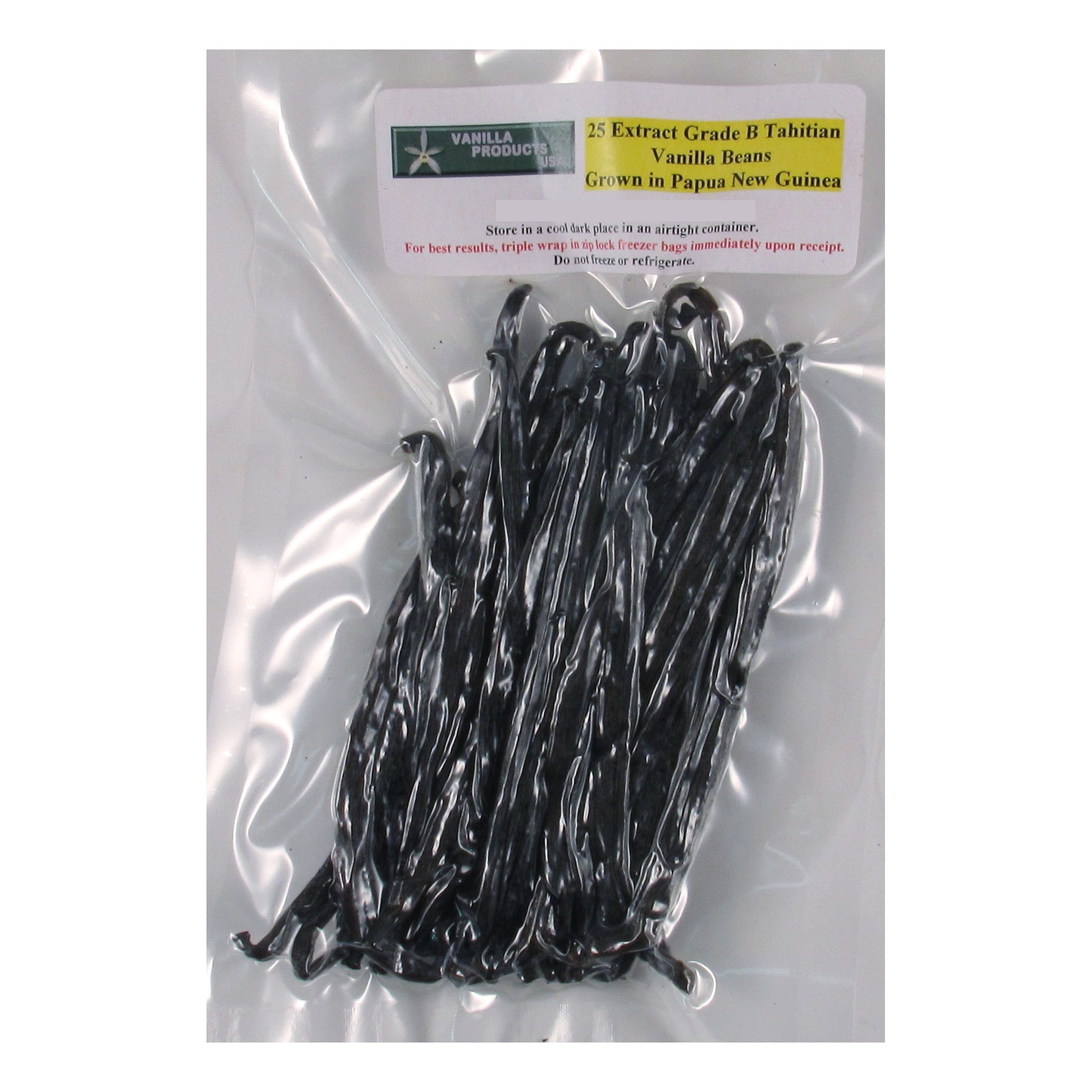25 Tahitian Extract Grade B Vanilla Beans 4~6' by Vanilla Products USA
