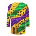thumbnail image 4 of Otvok 3/4 Sleeve Tops for Ladies Casual Crew Neck Loose Casual Blouses Carnival Print Tshirts, 4 of 6