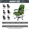thumbnail image 5 of SCRAWLGOD Jamaican Flag Splash 3 Pieces Cozy Office Chair Cover with Arm Rest Slipcovers Stretch Anti-Dust Desk Chair Seat Protector Breathable Boss Chair Slipcover, S, 5 of 7