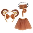 thumbnail image 1 of Conjunto de orejas y Cola de mono disfraz de mono de animal de Cola larga para niñas y niños con falda de gasa, 1 of 8