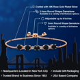 thumbnail image 2 of Gem Stone King 2.64 Ct Round Black Onyx White Diamond 18K Rose Gold Plated Silver Bracelet for Women, 2 of 5