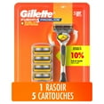 thumbnail image 2 of Gillette ProGlide Shield Razor for Men, 1 Razor Handle, 5 Razor Refills, 5 Blade Mens’s Razor with Precision Trimmer, 2 of 16