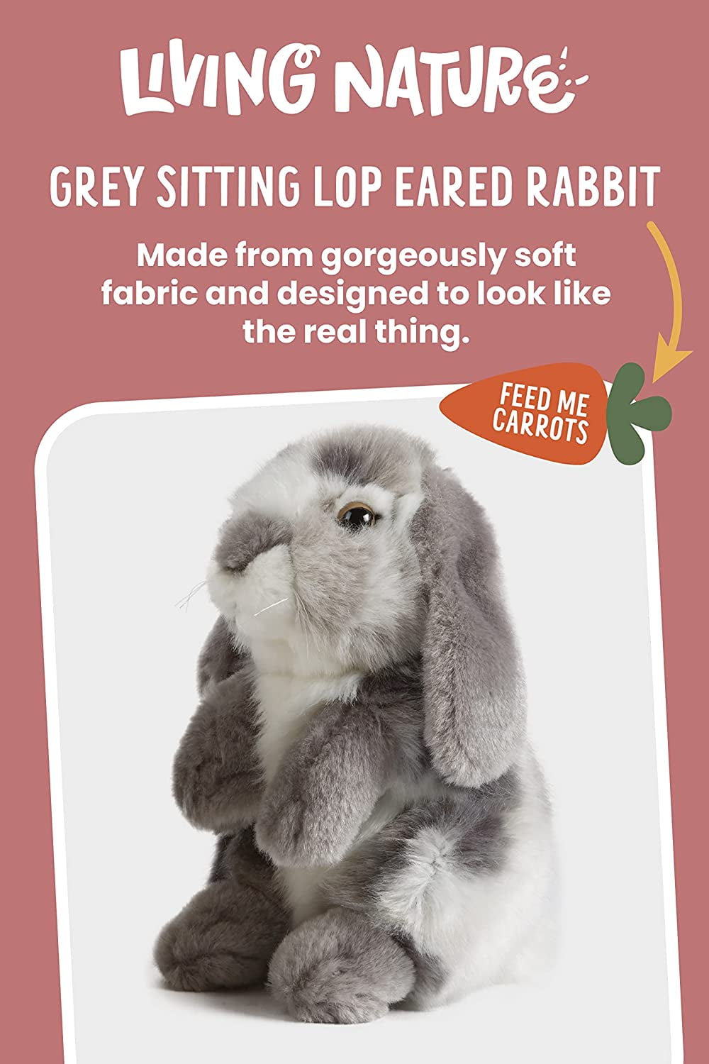 Living Nature Grey Sitting Lop Eared Rabbit