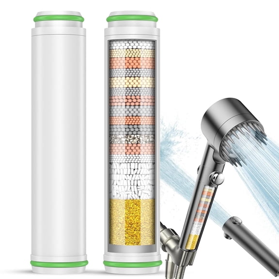 Feelso 2 pack Shower Filter for Handheld Shower Head, 18 Stage Replacement Carbon Fiber Filters for Hard Water