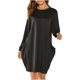 thumbnail image 1 of Vestidos Para Mujer Vestido de Manga Larga Cuello Redondo de Moda Suelto Decoración de Bolsillo de Longitud Media Odeerbi ODB172311, 1 of 8