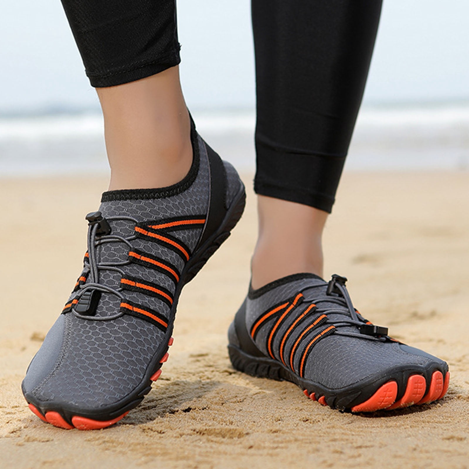 Barefoot Shoes Women Men Footwear Wide Toe Box Sneakers Running HIking Shoes Breathable Mesh Athletic Shoes Gray Size 10