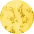 thumbnail image 1 of Ahgly Company Machine Washable Indoor Round Oriental Yellow Modern Area Rugs, 6' Round, 1 of 4