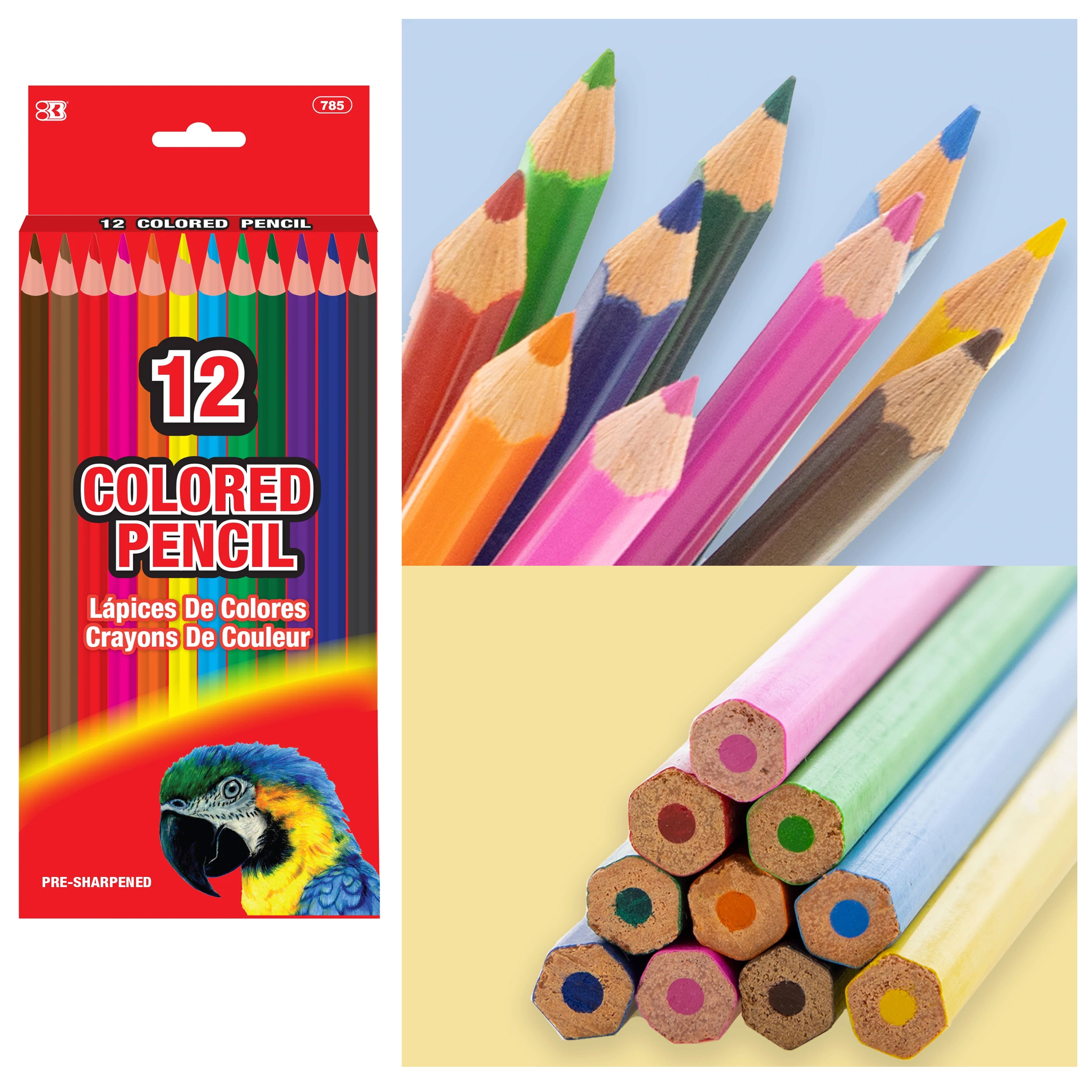 12 Ct Colored Pencils Vibrant Pre-Sharpened Drawing Artist School Kids Coloring
