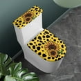thumbnail image 2 of COEQINE Toilet Lid Cover and Toilet Tank Cover, Machine Washable Stretchable Breathable Toilet Cover 2 Pcs Set, Sunflower Yellow Leopard Print, 2 of 7
