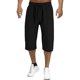 thumbnail image 2 of Pantalones capri de lino para hombre: pantalones de playa holgados con cordón ajustable, corte amplio, cintura ajustable, bolsillos profundos, ropa informal de verano, 2 of 3