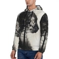 thumbnail image 3 of Fotbe Men's Hoodie with Double Exposure Cat Forest Pattern - Kangaroo Pocket Pullover Hooded Sweatshirt, Perfect for Daily Wear, Travel, and Home-X-Large, 3 of 7