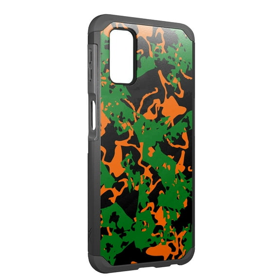 DALUX MetKase Hybrid Slim Phone Case Cover Compatible with T-Mobile Revvl 6 Pro 5G (2022) - Orange Green Camo