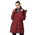 thumbnail image 7 of GGleaf Women's Plus Size Winter Thicken Puffer Coat Warm Snow Jacket with Fur Removable Hood Burgundy Red 4X, 7 of 7