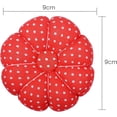 thumbnail image 2 of Alfileteros de muñeca, banda portaagujas, alfileteros portátiles para coser (lunares de calabaza en rojo), 2 of 5