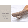 thumbnail image 5 of Martha Stewart Womens 2 Pack Rib Chenille Sock Silver Grey/Powder Pink, 5 of 9