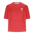 thumbnail image 5 of CFLVAEK Hawaii T Shirts for Men Big and Tall T Shirt Loose Fit Short Sleeve Tshirts Comfy Crew Neck Tshirt Summer Beach Vacation Tops Red XXXL, 5 of 5