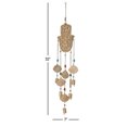 thumbnail image 3 of DecMode 32" Brown Mango Wood Hamas Buddha Windchime with Glass Beads and Cone Bells, 3 of 9