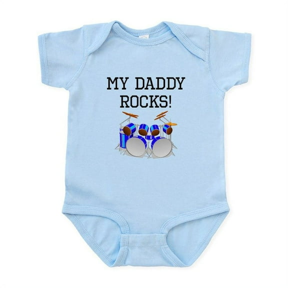 CafePress - My Daddy Rocks Drums Body Suit - Baby Light Bodysuit, Size Newborn - 24 Months