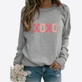 thumbnail image 2 of Outfmvch Hauts Courts à Manches Longues pour Femmes, T-Shirts Graphiques pour Femmes, Chandails à Capuchon Graphiques, Chandail en Molleton de la Saint-Valentin en Forme de Cœur, Pull Matelassé pour Femmes, Hauts à Manches Longues Gris 2TG, 2 of 4