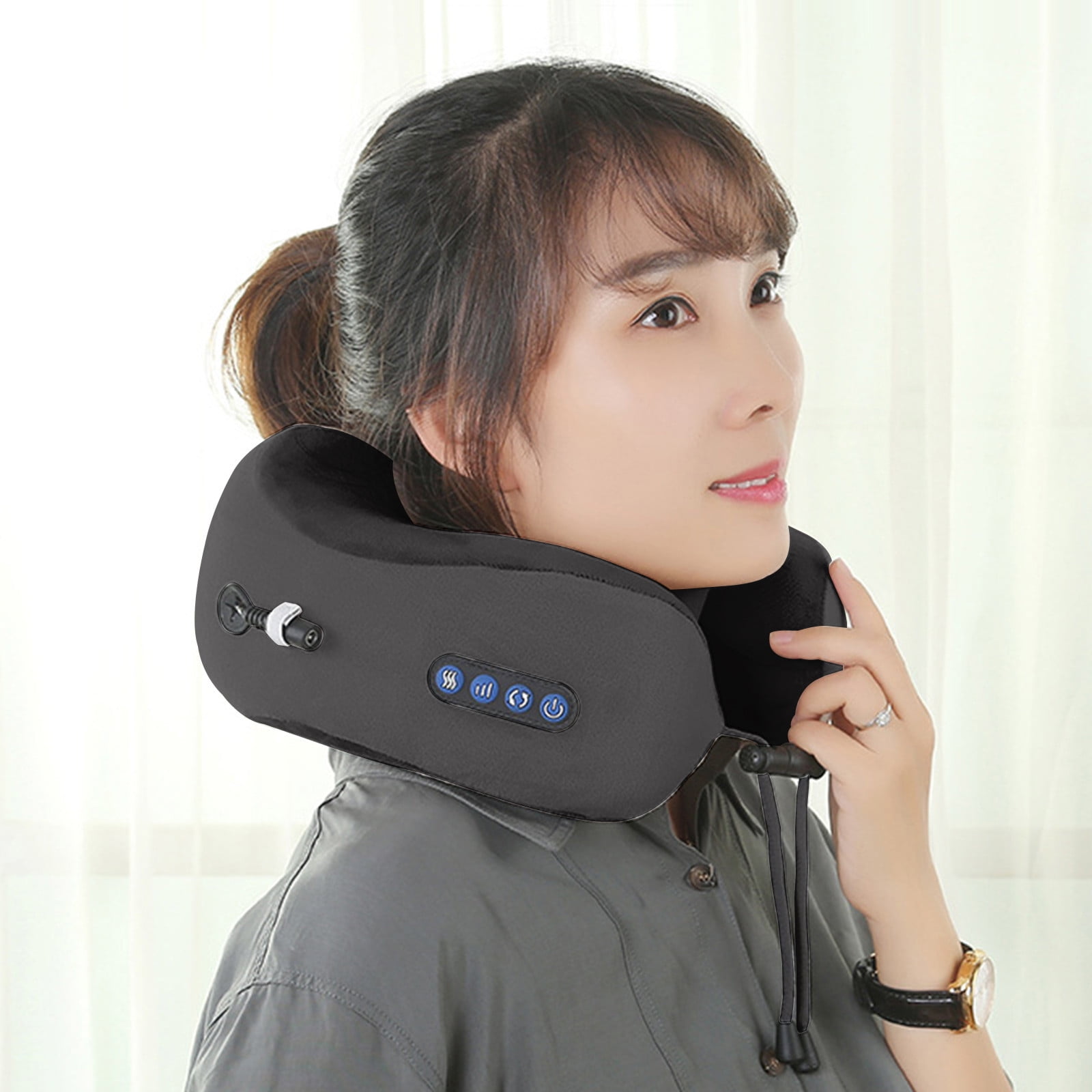 Neck Massager Travel Pillows UShaped Memory Foam Neck Pillows & Electric Massager For Muscle
