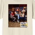 thumbnail image 2 of Boy Meets World Cory, Topanga, Shawn, Eric, and Jack in a Library Men's Sand Short Sleeve Tee-XXL, 2 of 4
