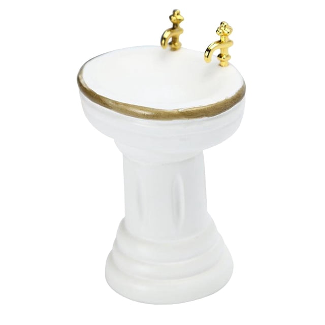 1/12 muebles en miniatura de juguete clásico, para niñas Sunnimix Fregadero de lavabo de casa de muñecas