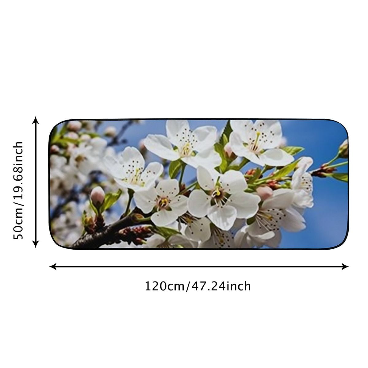 Qinduosi Decorative Door Mat, Door Mat with Non-Slip Rubber Backing, Easy Cleaning, Traps Dirt, for Entry, Patio, Garage- Almond Tree Flowers Petal Stamens Almond Nature 19.68*47.24 in