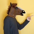 thumbnail image 4 of Máscara de disfraces Magik Disfraces Deluxe con forma de cabeza de caballo (marrón) de látex, 4 of 4
