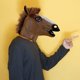 thumbnail image 4 of Máscara de disfraces Magik Disfraces Deluxe con forma de cabeza de caballo (marrón) de látex, 4 of 4