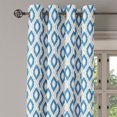 thumbnail image 2 of Ambesonne Ikat Grommet Curtain, Aquatic Geometric Ovals, 50" x 108", Blue Beige White, 2 of 6