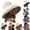 Z114-Beige, variant on Women's Reversible Printed Sun Bucket Hat, Oversized Wide Brim UV Protection Beach Vacation Hat with Abstract Pattern, Lightweight and Packable
