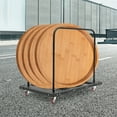 thumbnail image 4 of Large Capacity Rolling Cart Folding Table Cart Folding Table Trolley Rectangular, 4 of 13