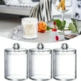 thumbnail image 2 of Tkrady 3 Pack Cotton Swab Ball Pad Holder, 10 Oz Bathroom Organizer, Qtip Apothecary Jar Clear Container Dispenser, 2 of 6