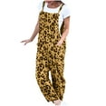 thumbnail image 2 of Usmixi Jumpsuits for Women Dressy Loose Pocket Adjustable Strap Plus Size Vintage Long Jumpsuits Overalls Summer Square Neck Sleeveless Leopard Print Maxi Formal Rompers Yellow m, 2 of 6