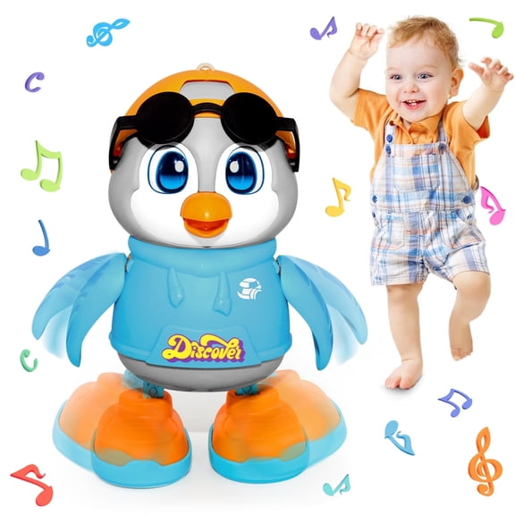 Baby Toys 6-12 Months,Dancing Crawling Penguin with Music & Lights,Music Toys for 1 Year Old Gifts